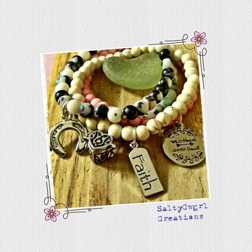 MIXED GEMSTONE & CHARM BRACELETS
